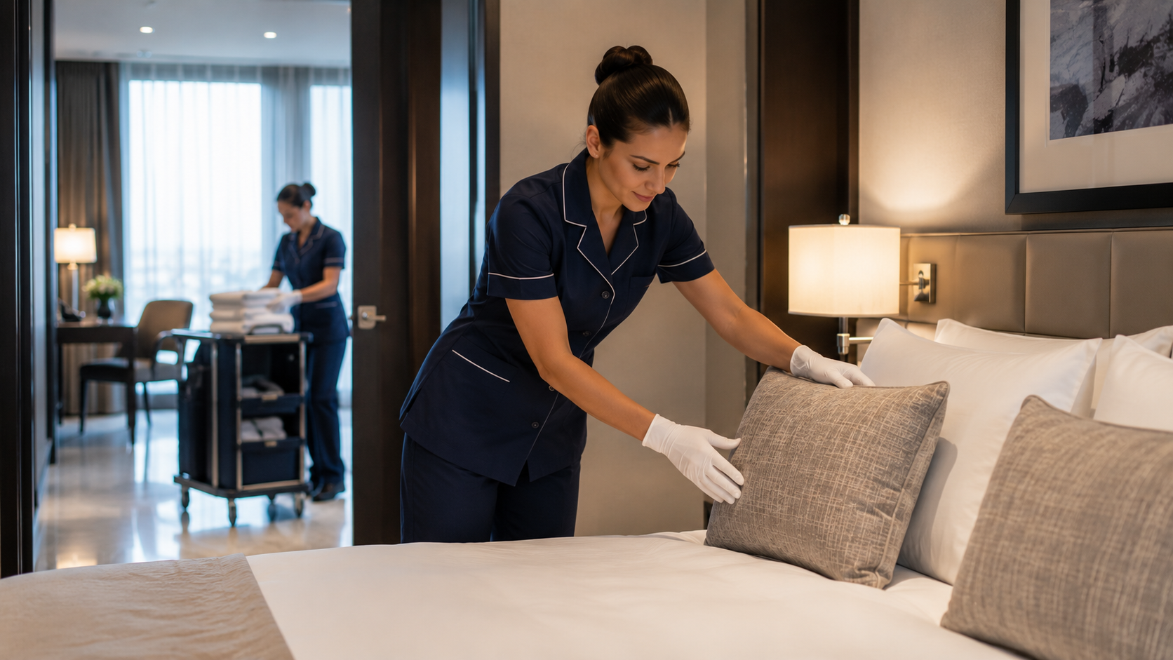 Gestione professionale di biancheria da letto e da bagno